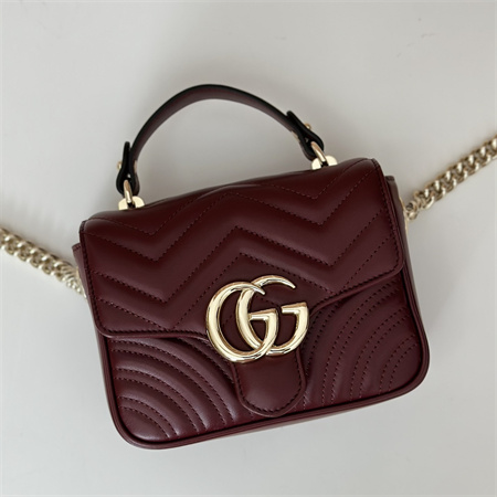 Gu.cci GG Marmont MINI TOP HANDLE BAG Rosso Ancora red 811238