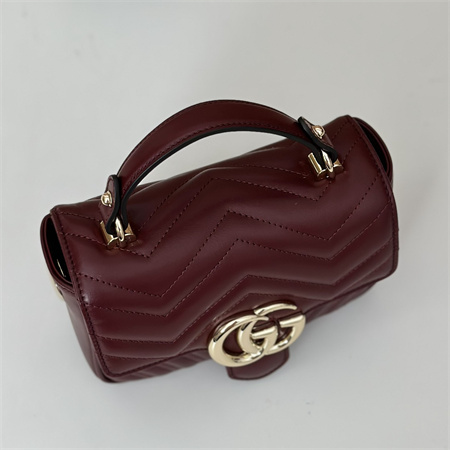 Gu.cci GG Marmont MINI TOP HANDLE BAG Rosso Ancora red 811238