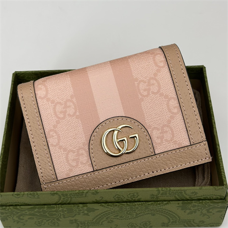 gu.cci ophidia gg card case wallet S*p*e canvas dusty pink 523155
