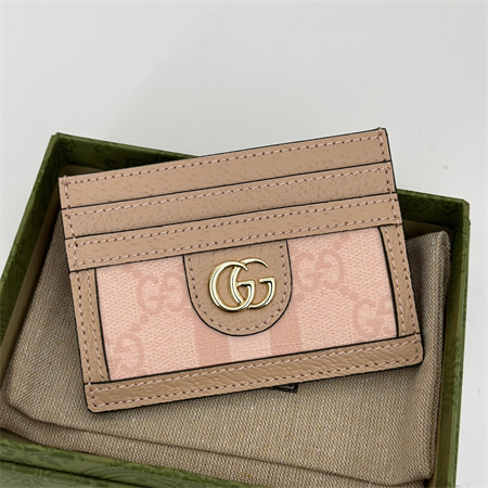 gu.cci ophidia gg card case S*p*e canvas dusty pink 523159