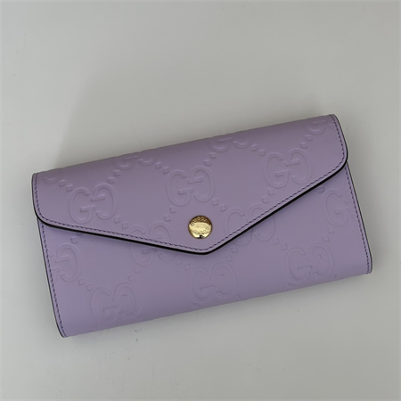 Gu.cci GG CONTINENTAL WALLET Purple Leather 772791