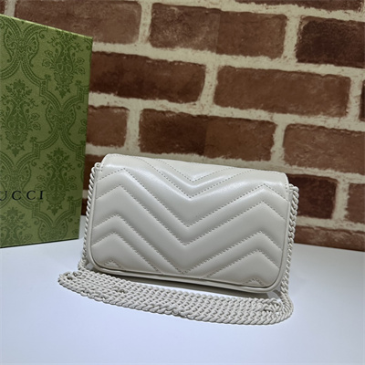 Gu.cci GG Marmont Mini Bag White 476433