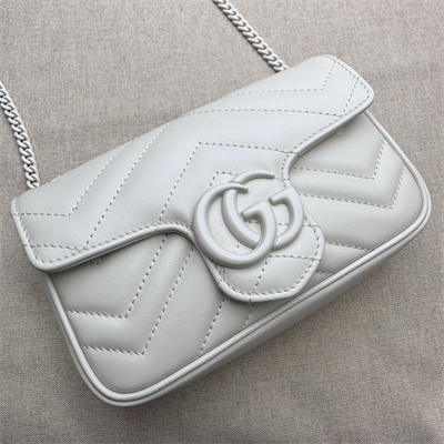 Gu.cci GG Marmont Mini Bag White 476433