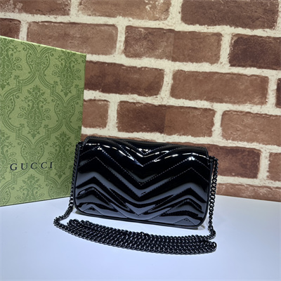 Gu.cci GG Marmont Mini Bag Black Patent 476433