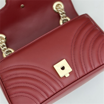 Gu.cci GG Marmont Small Shoulder Bag Burgundy 446744