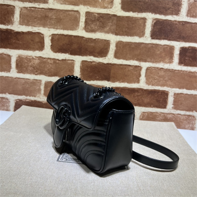 Gu.cci GG Marmont Small Shoulder Bag Black 446744