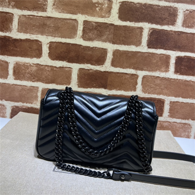 Gu.cci GG Marmont Small Shoulder Bag Black 446744