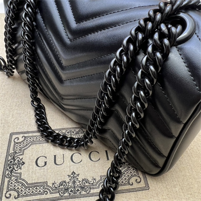 Gu.cci GG Marmont Small Shoulder Bag Black 446744
