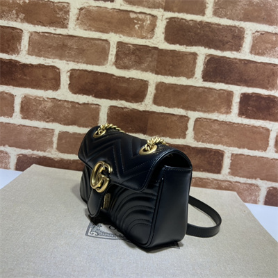 Gu.cci GG Marmont Small Shoulder Bag Black 446744