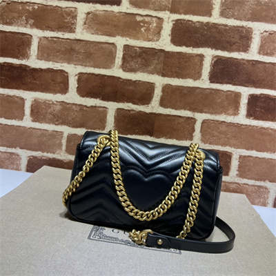 Gu.cci GG Marmont Small Shoulder Bag Black 446744
