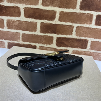 Gu.cci GG Marmont Small Shoulder Bag Black 446744