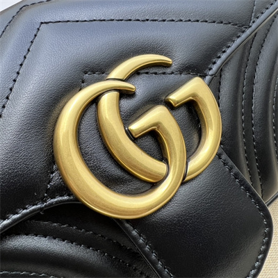 Gu.cci GG Marmont Small Shoulder Bag Black 446744