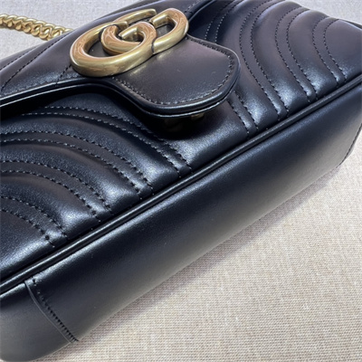 Gu.cci GG Marmont Small Shoulder Bag Black 446744