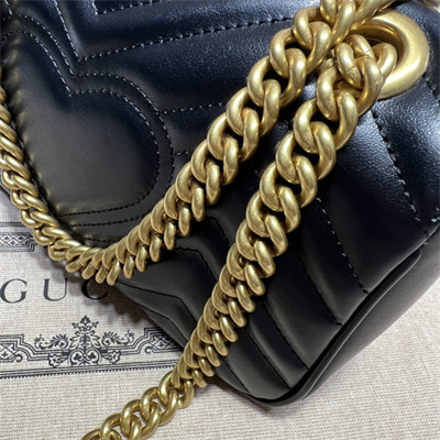 Gu.cci GG Marmont Small Shoulder Bag Black 446744