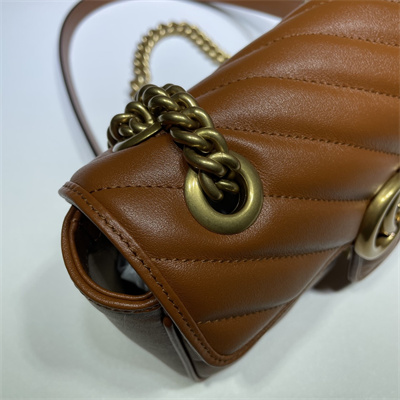 Gu.cci GG Marmont Small Shoulder Bag Brown 446744