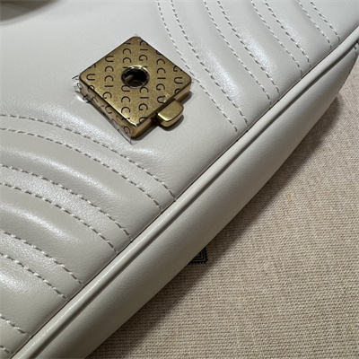 Gu.cci GG Marmont Small Shoulder Bag White 446744