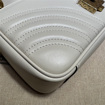 Gu.cci GG Marmont Small Shoulder Bag White 446744