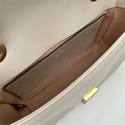 Gu.cci GG Marmont Small Shoulder Bag White 446744