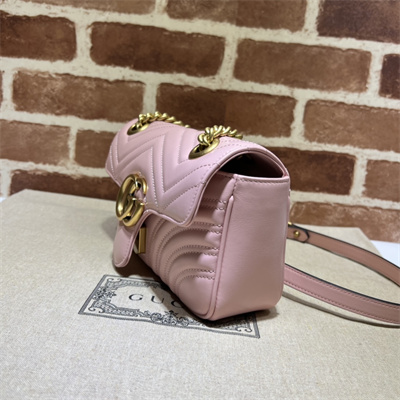 Gu.cci GG Marmont Small Shoulder Bag Pink 446744
