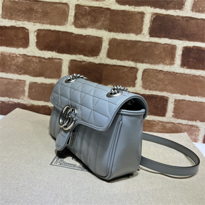 Gu.cci GG Marmont Small Shoulder Bag Grey Blue 446744