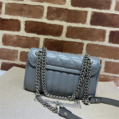 Gu.cci GG Marmont Small Shoulder Bag Grey Blue 446744