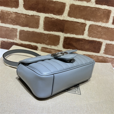 Gu.cci GG Marmont Small Shoulder Bag Grey Blue 446744