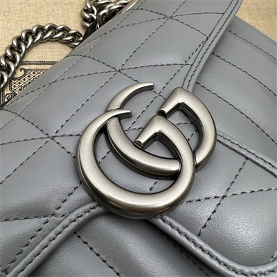 Gu.cci GG Marmont Small Shoulder Bag Grey Blue 446744