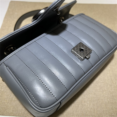 Gu.cci GG Marmont Small Shoulder Bag Grey Blue 446744