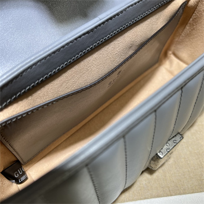 Gu.cci GG Marmont Small Shoulder Bag Grey Blue 446744