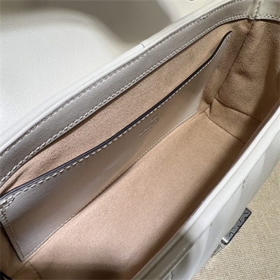 Gu.cci GG Marmont Small  Shoulder Bag White 446744
