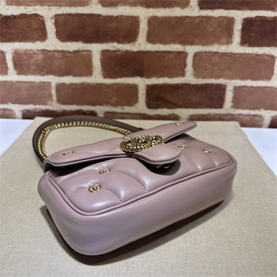 Gu.cci GG Marmont Small Shoulder Bag Lambskin Dusty Pink 446744