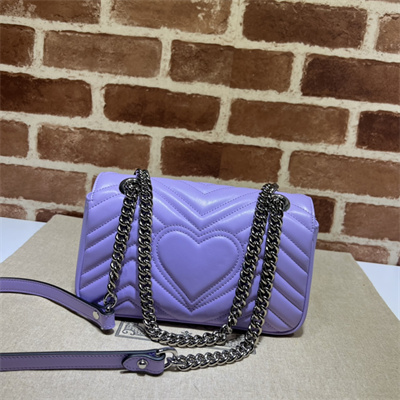 Gu.cci GG Marmont Small Shoulder Bag Purple 446744