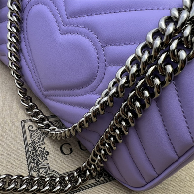 Gu.cci GG Marmont Small Shoulder Bag Purple 446744