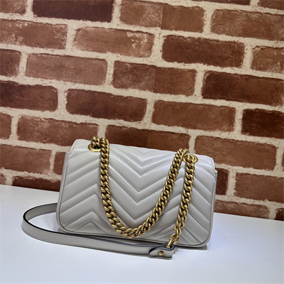 Gu.cci GG Marmont Small Shoulder Bag Grey 446744