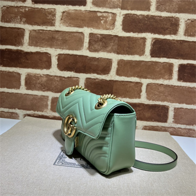 Gu.cci GG Marmont Small Shoulder Bag Green 446744