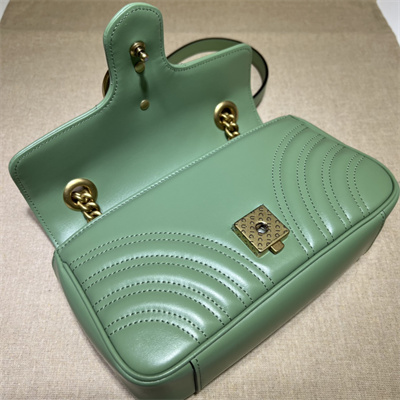 Gu.cci GG Marmont Small Shoulder Bag Green 446744
