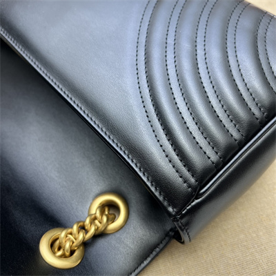 Gu.cci GG Marmont Medium Shoulder Bag Black 443497