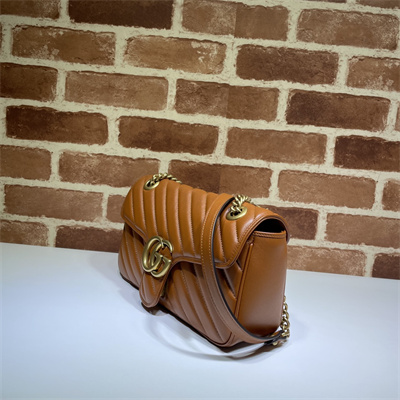 Gu.cci GG Marmont Medium Shoulder Bag Brown 443497