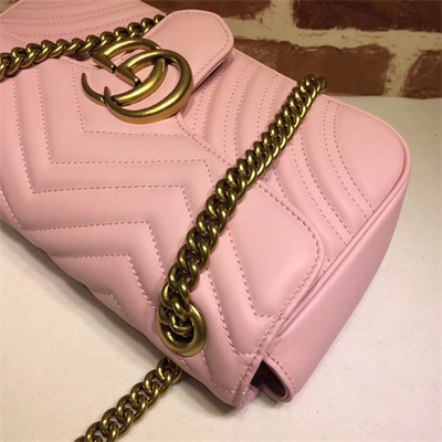 Gu.cci GG Marmont Medium Shoulder Bag Pink 443497