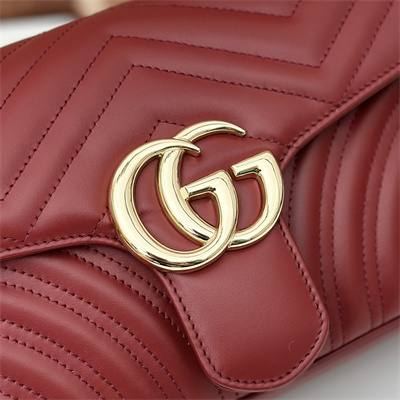 Gu.cci GG Marmont Medium Shoulder Bag Burgundy 443497