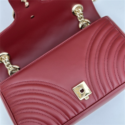 Gu.cci GG Marmont Medium Shoulder Bag Burgundy 443497