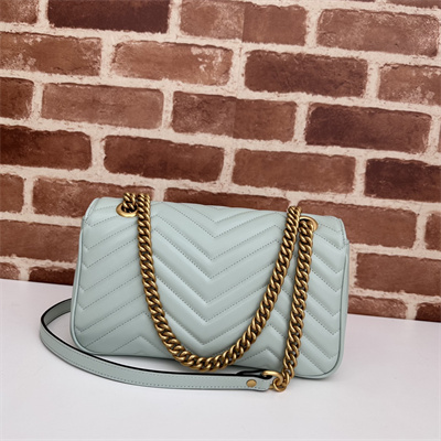 Gu.cci GG Marmont Medium Shoulder Bag Lt Green 443497