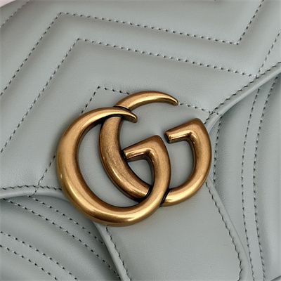 Gu.cci GG Marmont Medium Shoulder Bag Lt Green 443497