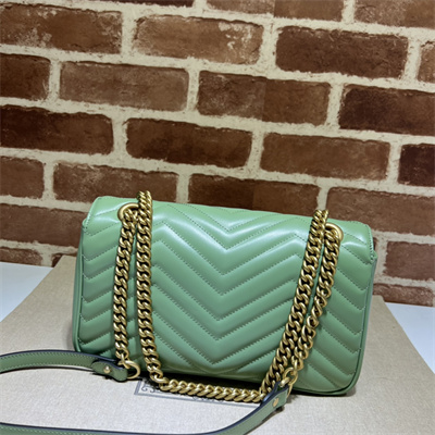 Gu.cci GG Marmont Medium Shoulder Bag Green 443497