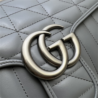 Gu.cci GG Marmont Medium Shoulder Bag Grey 443497