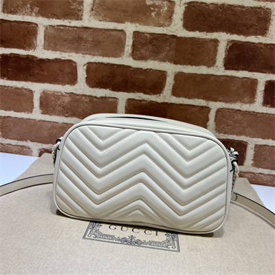 Gu.cci GG Marmont Small Shoulder Bag White 447632