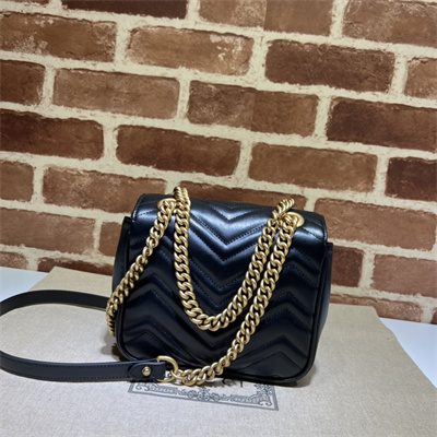 Gu.cci GG Marmont Mini Shoulder Bag Black 739682