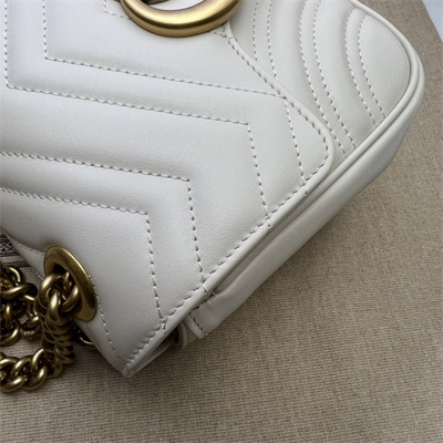 Gu.cci GG Marmont Mini Shoulder Bag White 739682