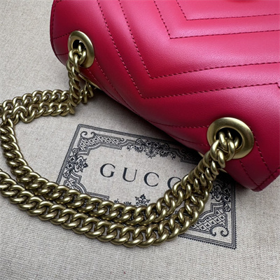 Gu.cci GG Marmont Mini Shoulder Bag Red 739682