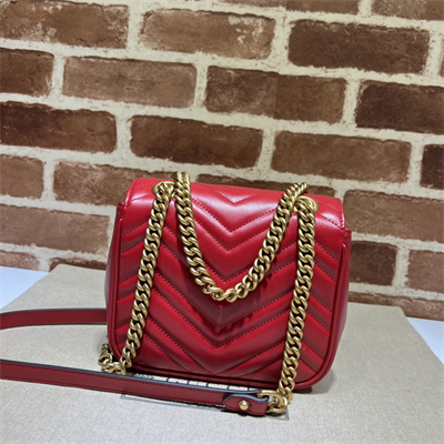 Gu.cci GG Marmont Mini Shoulder Bag Red 739682